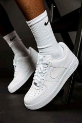 Nikee Airforce 1 White Pure Leather White With dust bag 1884