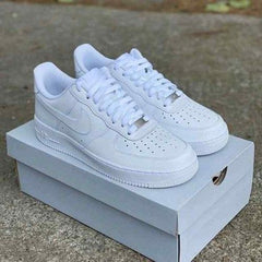 Nikkee Airforce 1 White Pure Leather Heavy Quality (With Dust Bag Bill Carry Bag 1 Complementary Bottle Lace) 1068