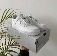 Nikkee Airforce 1 White Pure Leather Heavy Quality (With Dust Bag Bill Carry Bag 1 Complementary Bottle Lace) 1068