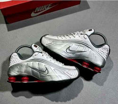 nikkee Shox R4 Metallic Silver Comet Red