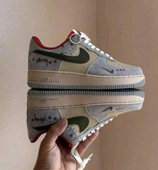 Nikee AirForce 1 X Stussy Grey Red
