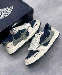 Diorr X Nikee Air Jordan Retro 1 Travis Scott Navy Blue 699