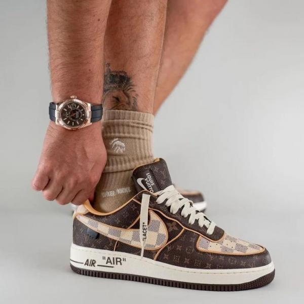 NIK AIRFORCE 1 X LOUISS VUITTON BY VIRGIL ABLOH BROWN