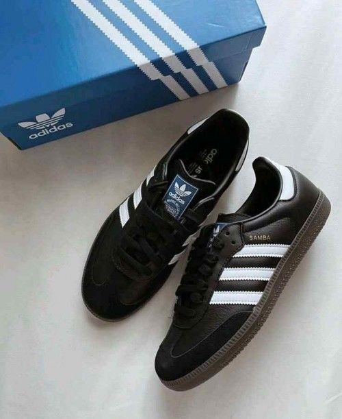 Adida women samba black white leather suede fixe