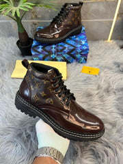 Louiis VUITTTON LV SHINE LEATHER BROWN LONG SALEs