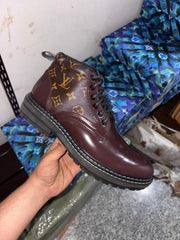 Louiis VUITTTON LV SHINE LEATHER BROWN LONG SALEs