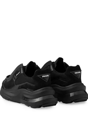 Pradaa Men Systeme Brushed Leather Sneakers Black